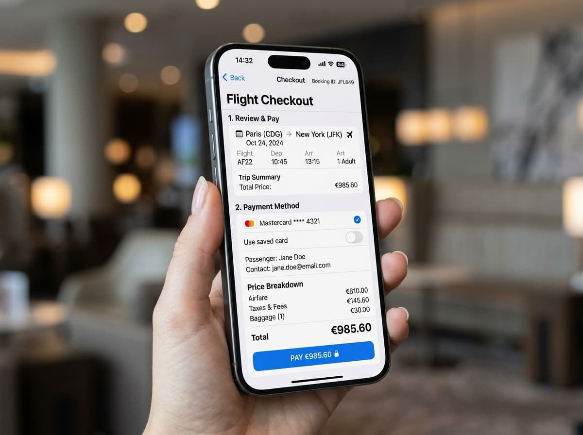 Travel booking dashboard application UI