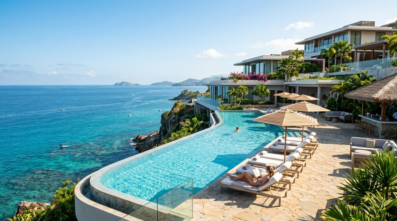 Luxury travel resort infinity pool