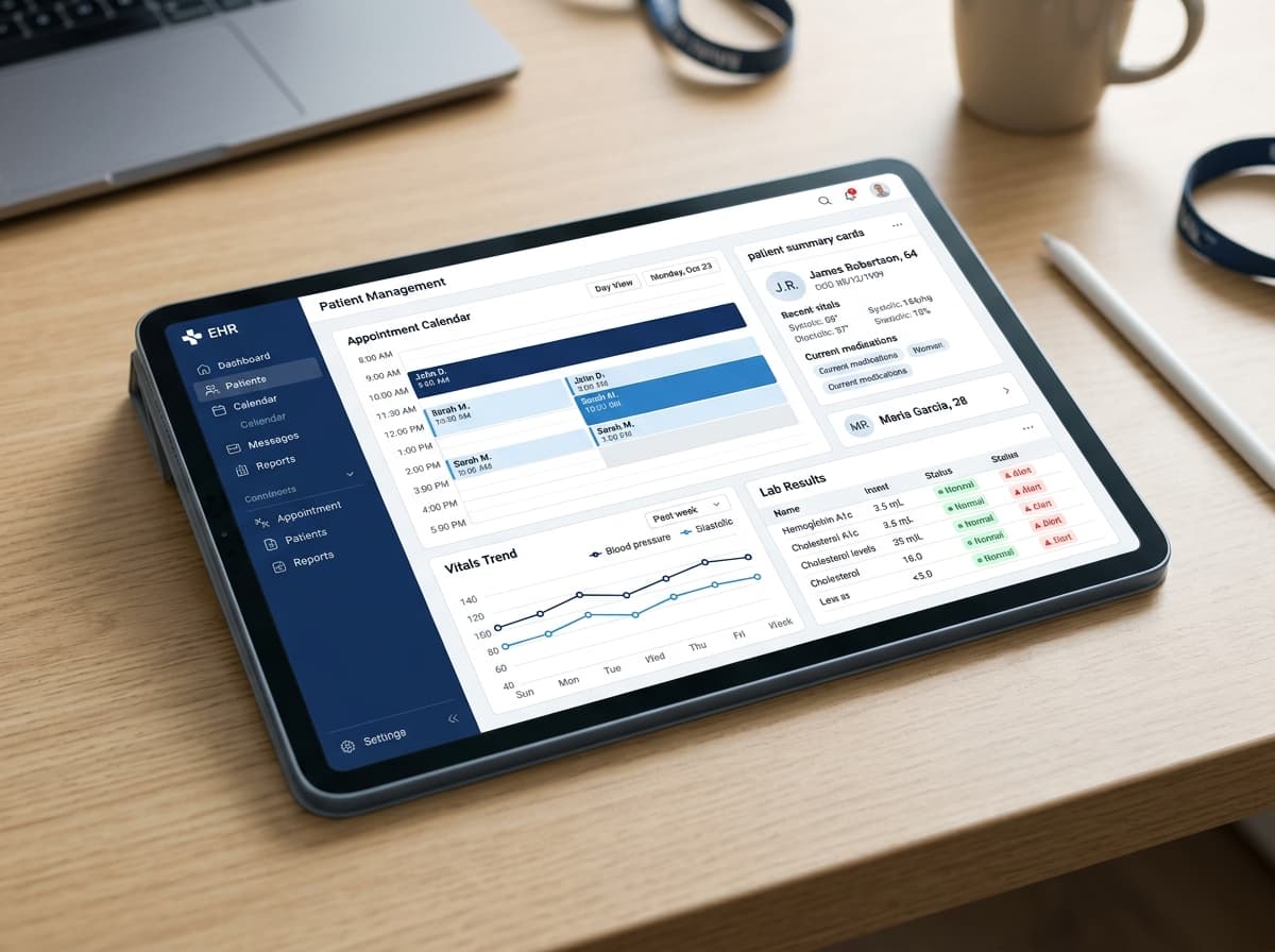 Nexus Health EHR Platform on a medical tablet