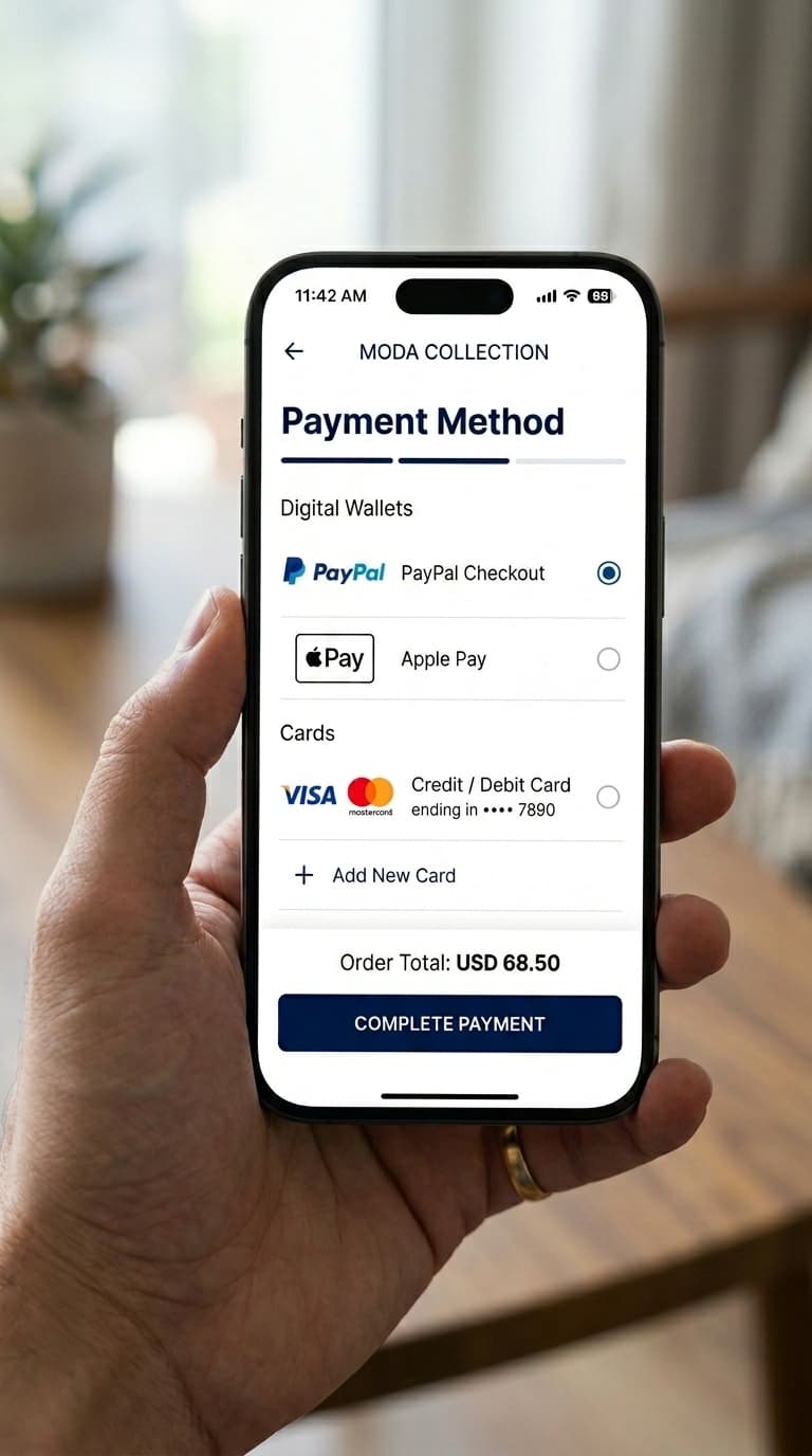 Payment method selection screen