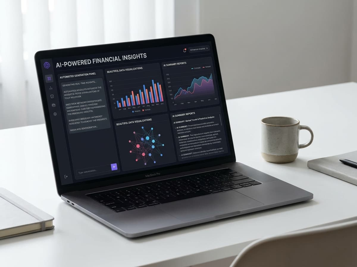 AI analytics dashboard on laptop