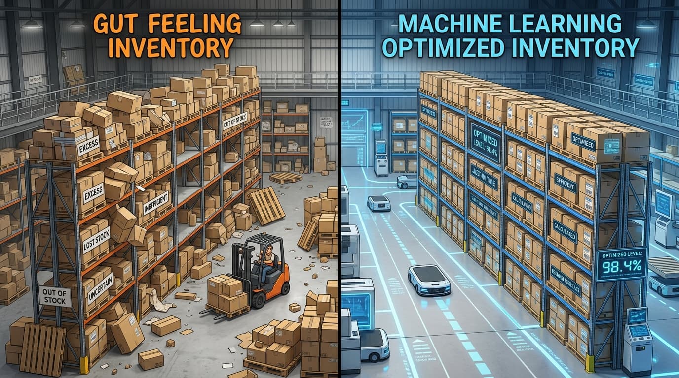 Warehouse before/after inventory optimization