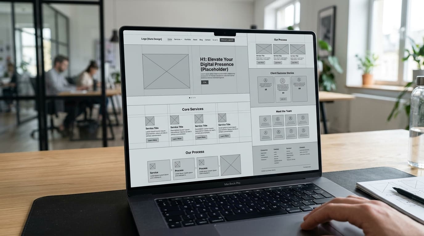 Low-fidelity wireframe sketch